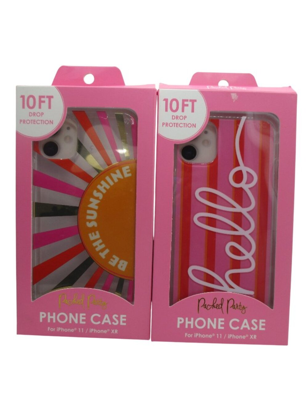 2 Packed Party "Hello"  Sunshine iPhone Case Fits iPhone 11 / iPhone XR NWT Pink